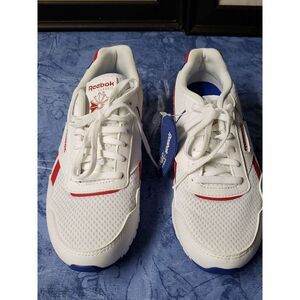 REEBOK WOMEN'S CLASSIC‎ HARMAN RUN WHITE/RED/ROYAL SZ 5